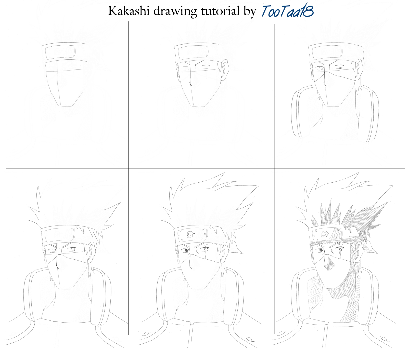 How to Draw Kakashi Hatake from Naruto - Really Easy Drawing Tutorial