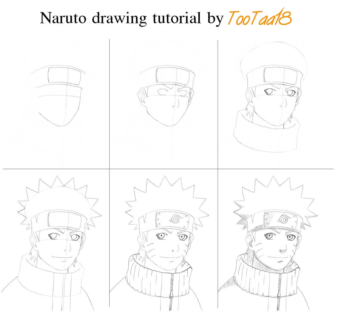 How to Draw Naruto - Step by Step (Tutorial) 