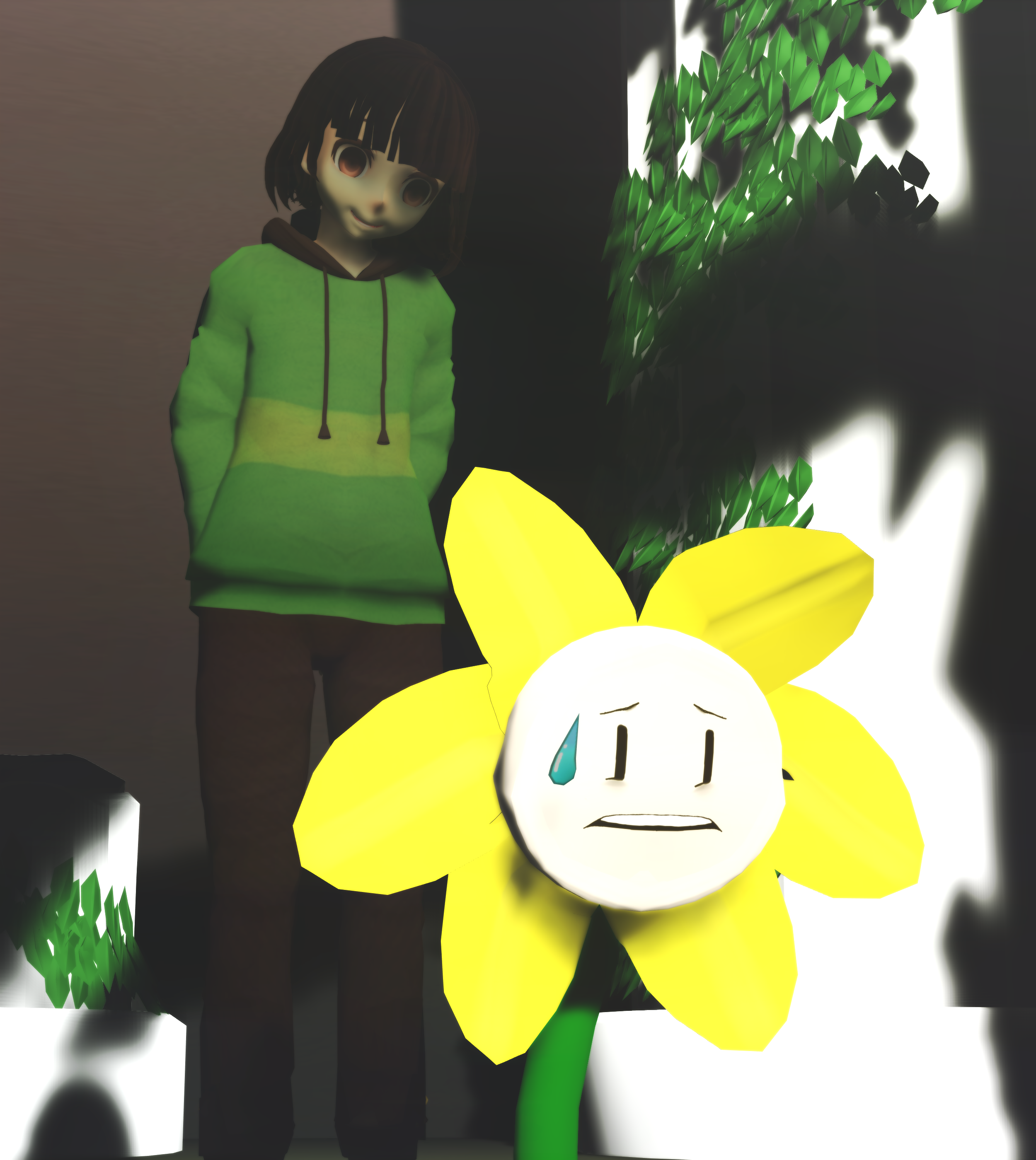 Pixilart - Photoshop Flowey Face by naryan-p