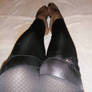 leggings and fishnet pantyhose 