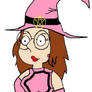 Meg in her witch outfit