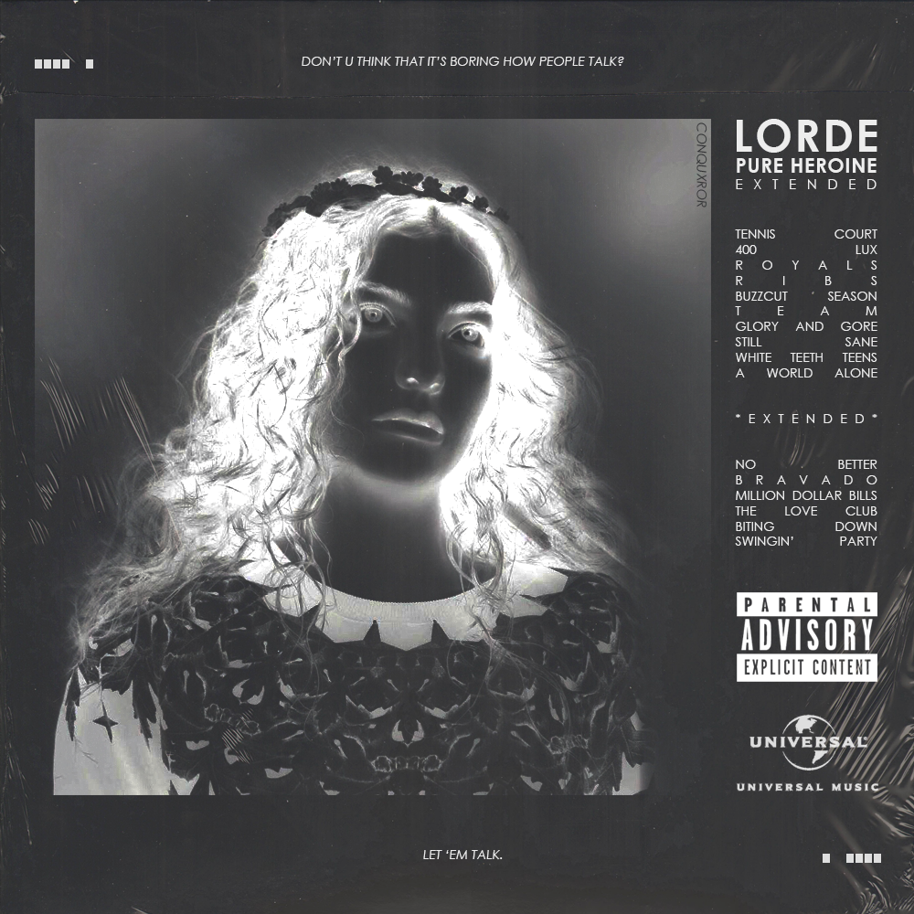 Lorde Pure Heroine Fanmade Album Cover By Conquxror On Deviantart