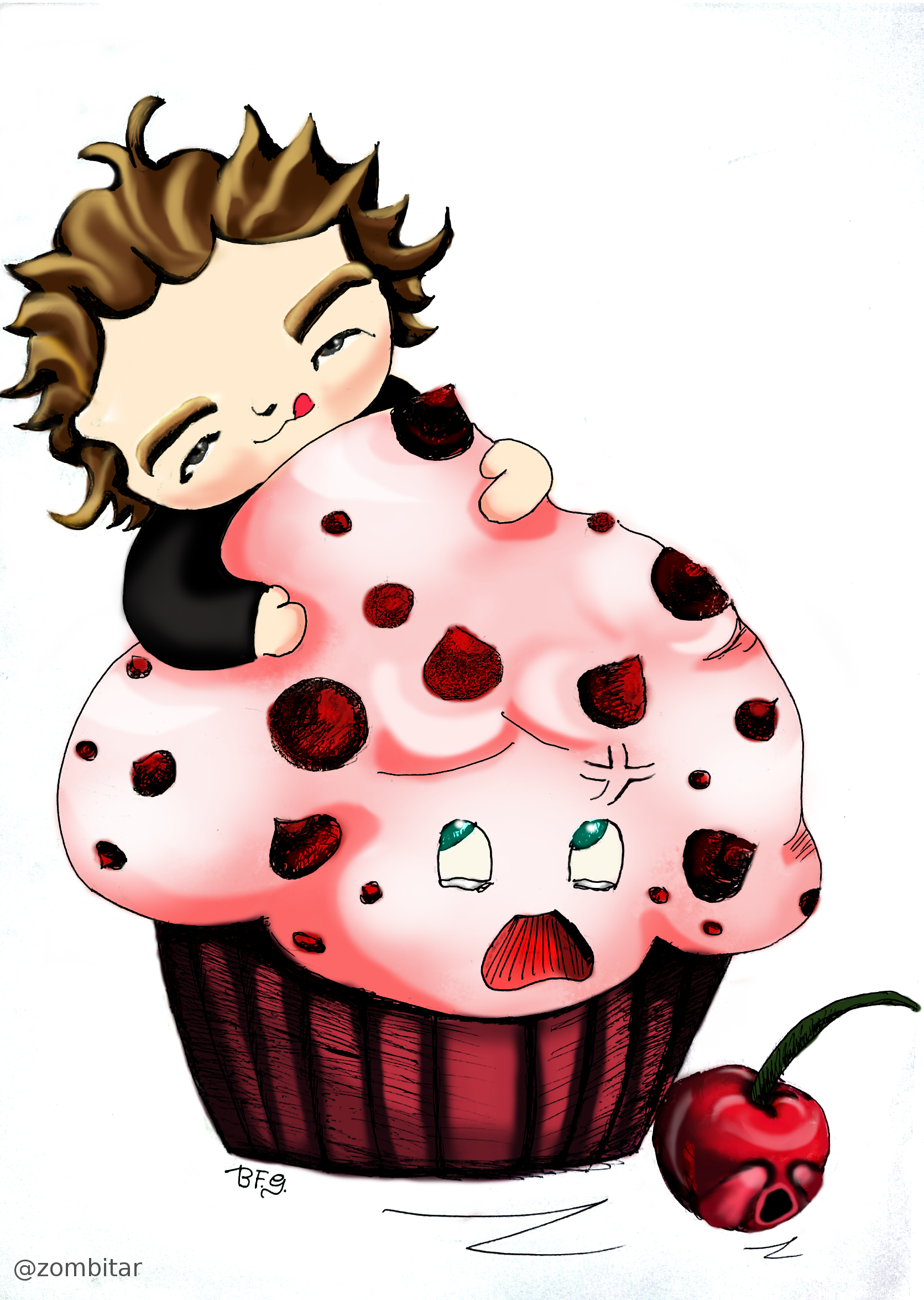 tyler toffoli and the giant cupcake (colored it)