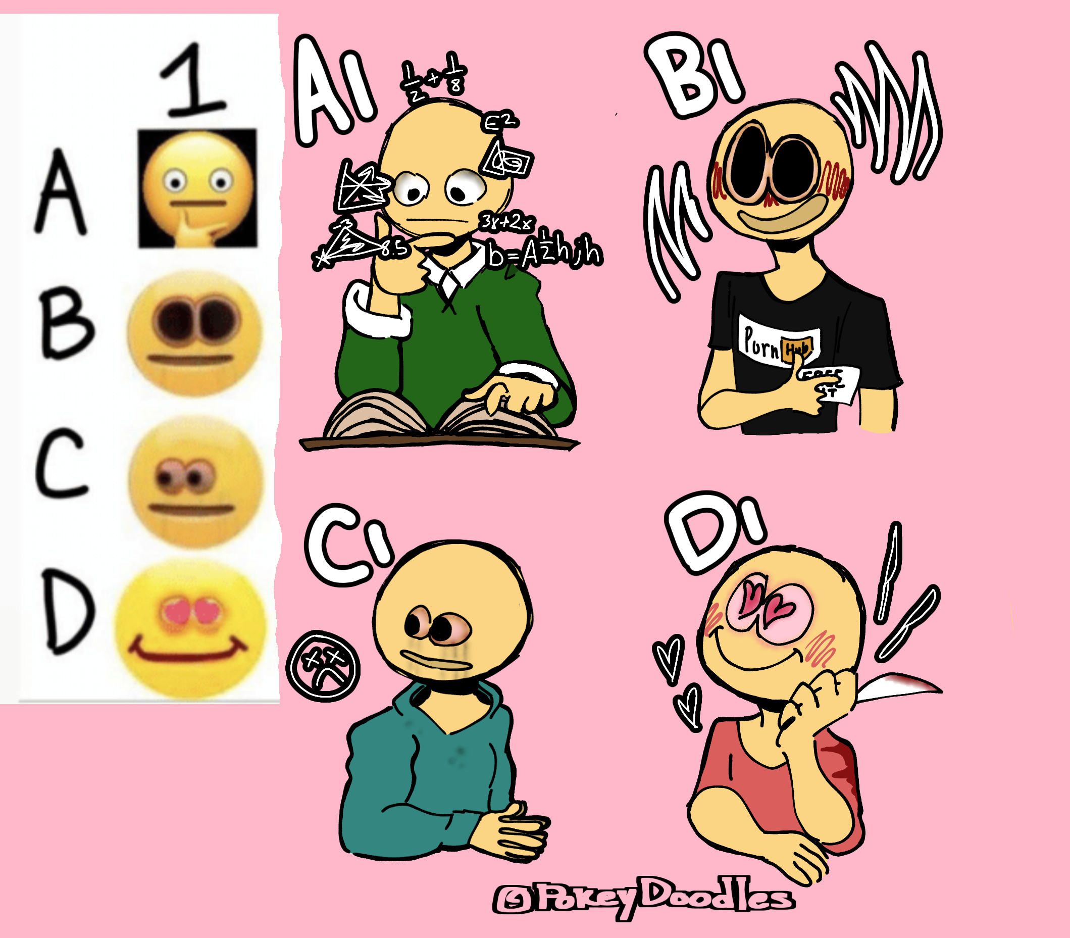 Cute sad emoji x cursed emoji - Drawception