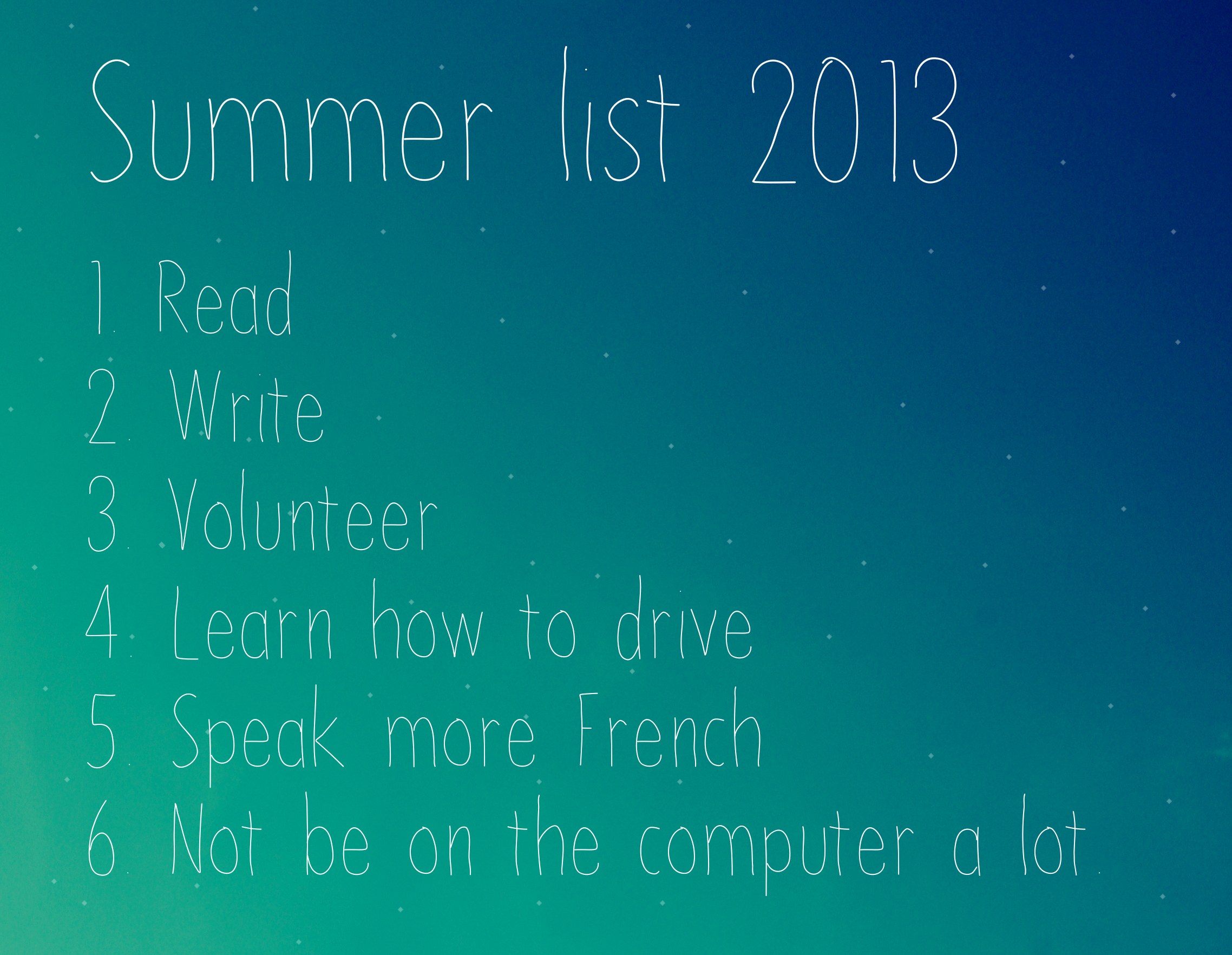 Summerlist2013