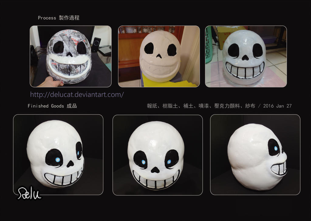 Undertale Sans Cosplay Mask Tutorial by DeluCat