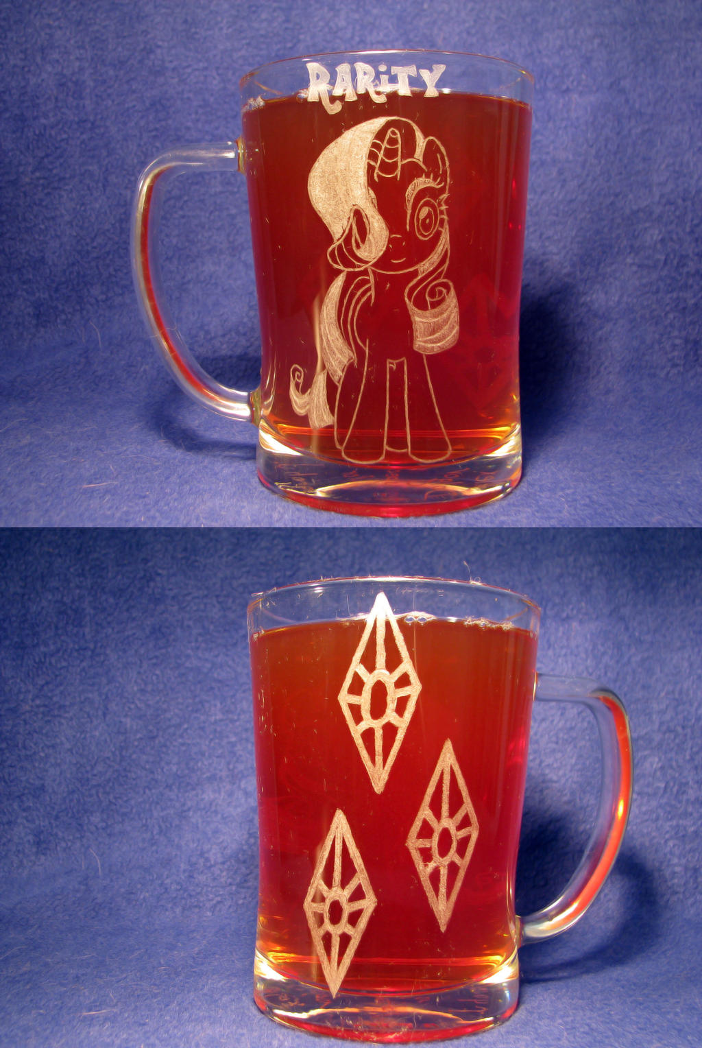 MLP - 'Rarity' (beer glass ENGRAVE)