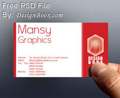 Red Business Card PSD Template