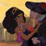 Frollo and Esmeralda - At the festival