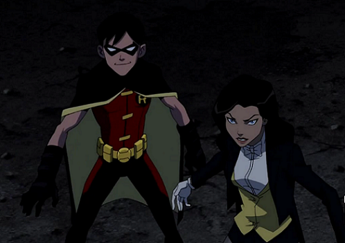 young justice batgirl and nightwing kiss