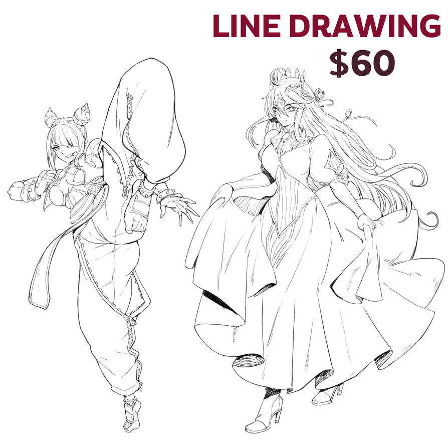 Commit Line Drawing Line drawing commissions by RattlePool on DeviantArt