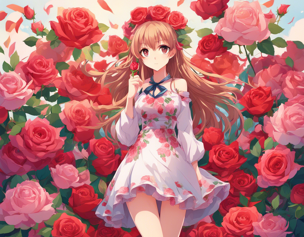 Old Anime Spring Roses anime girl dressed in roses by Angelfox03 on DeviantArt