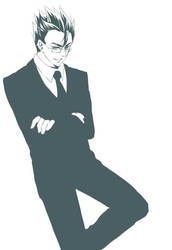 Son Gohan in suit and glasses