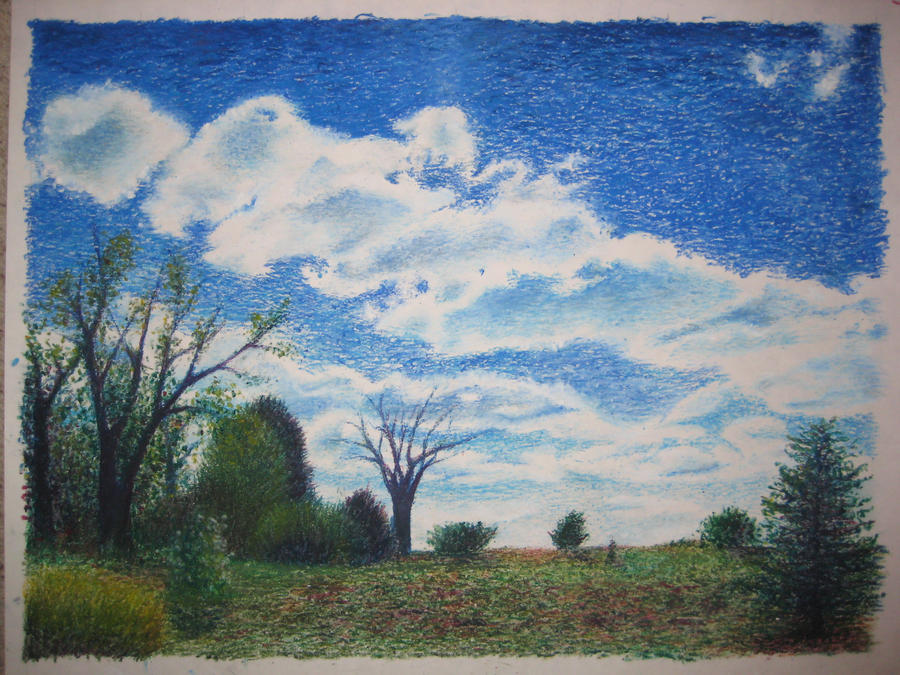 Landscape in Oil Pastel