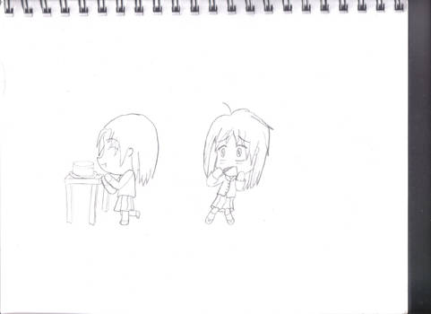 Sketch: Chibi: Not your cake