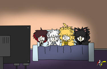 Team RWBY Watching A Horror Movie