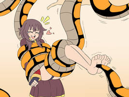 Snake squeeze and tickles Megumin