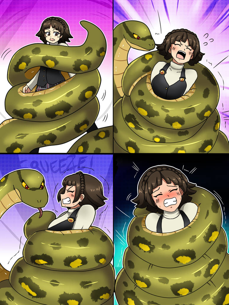 Python Squeezing Neck Snake squeeze Makoto Nijima by TightSquish on DeviantArt