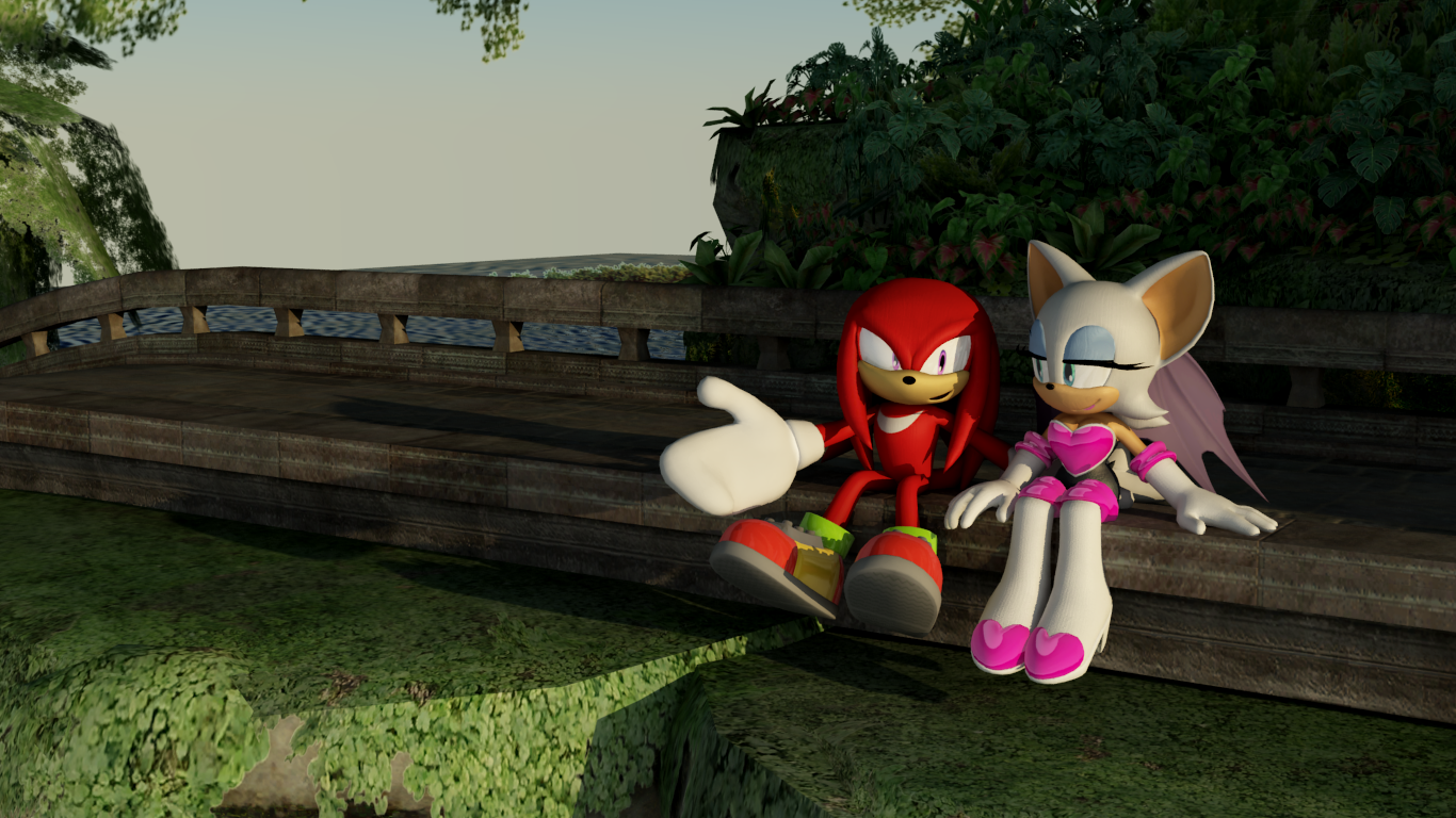 Knuckles and Rouge in Jungle Joyride