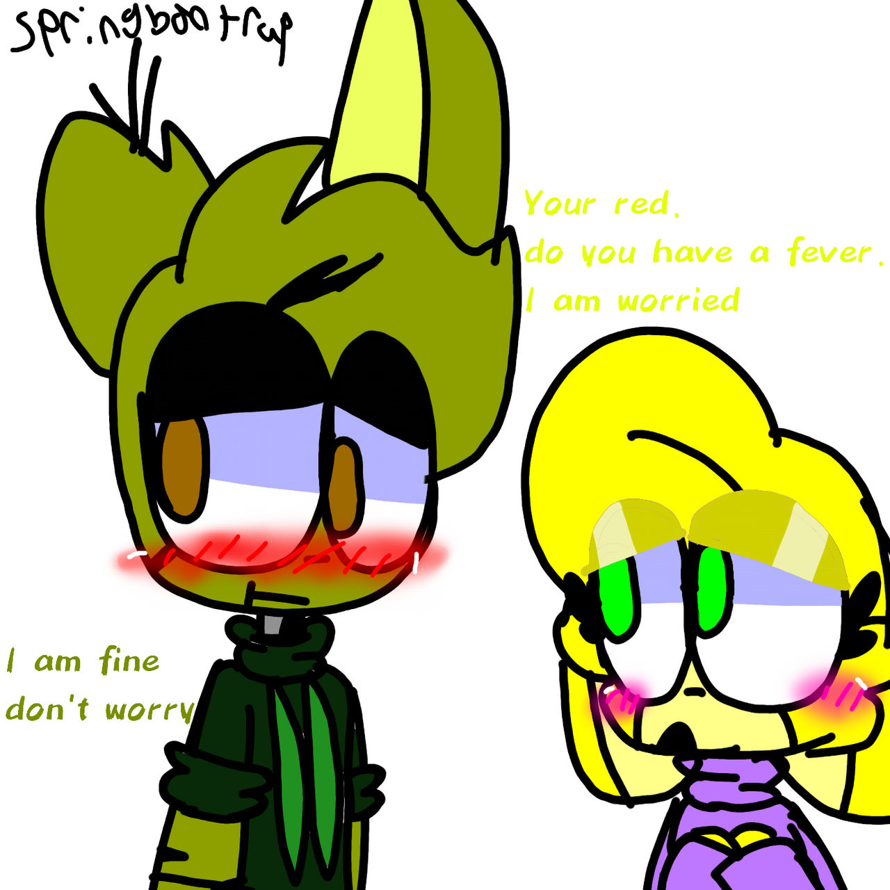 You ok? (Springtrap x Spring Bonnie) (Old) by 2CherrySakura2 on DeviantArt