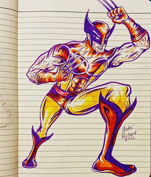 Wolverine X-men Marvel marker doodle