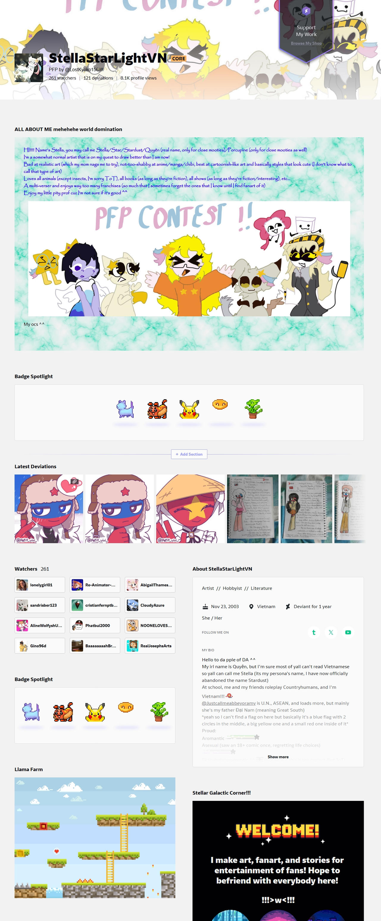 Generic Deviantart Profile My Profile :D by StellaStarLightVN on DeviantArt