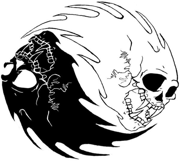 Ying Yang MetallicA Skull