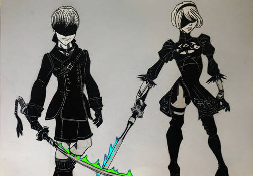2B and 9S battle time