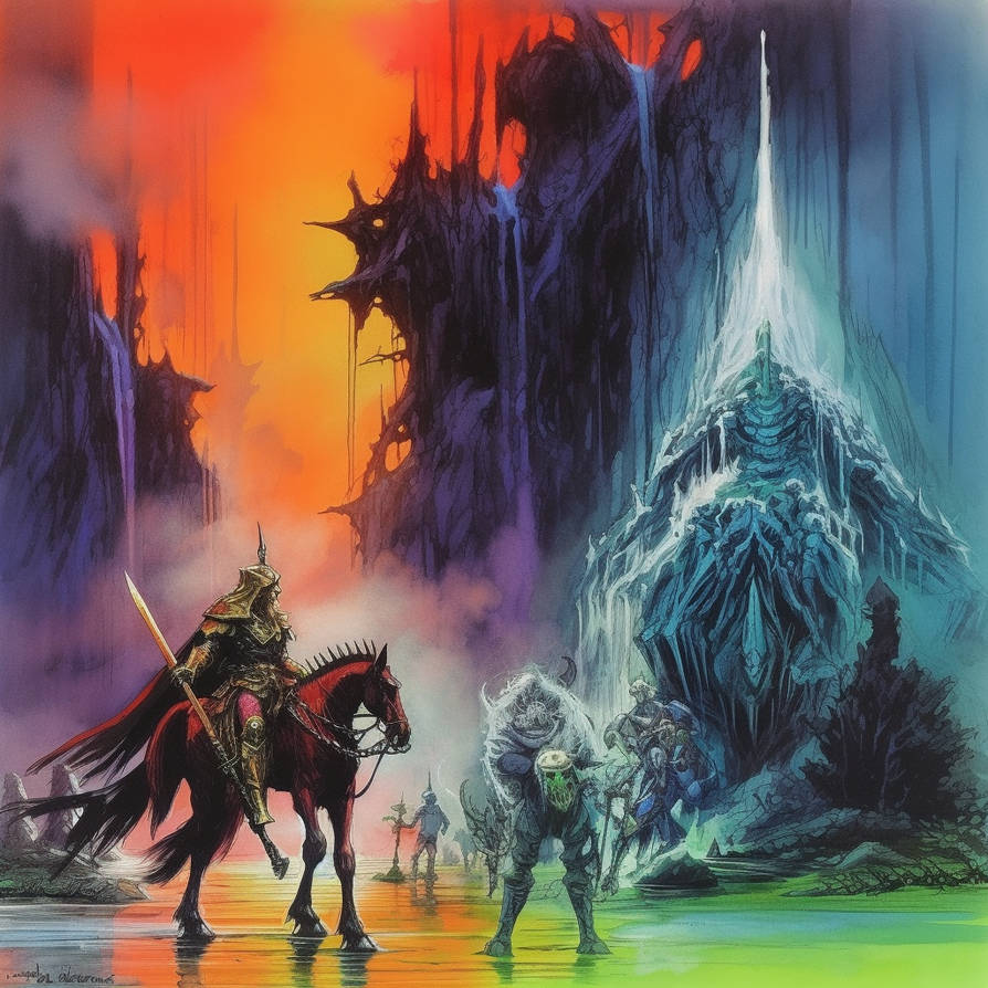 1980s styled drawing of dark fantasy by Reshini on DeviantArt