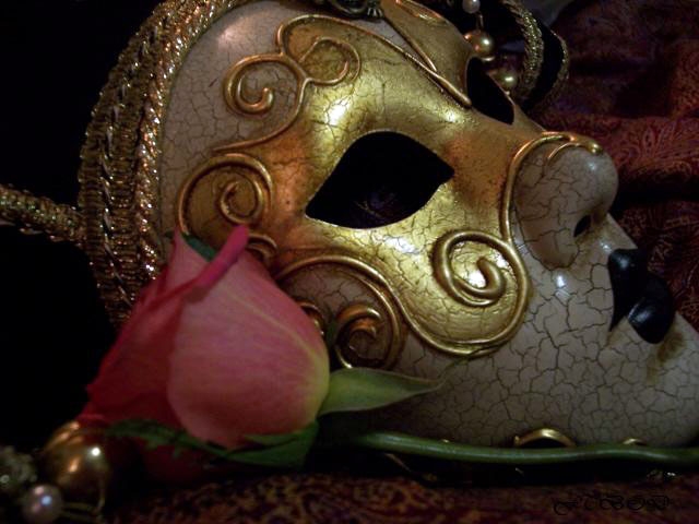 Venetian Mask and Rose