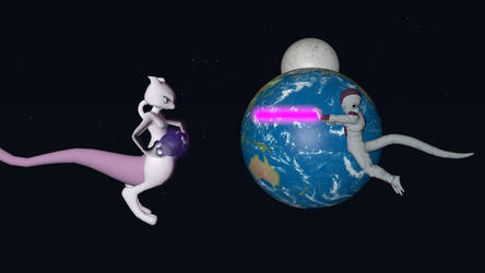 Fight Between Mewtwo and Frieza