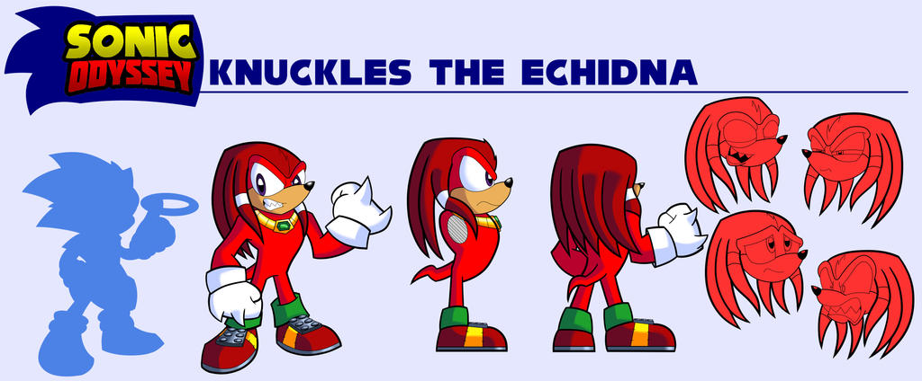 Sonic Odyssey- Knuckles the Echidna Model Sheet by JorDanGo on DeviantArt