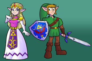 Zelda in My Style- Adult Link and Zelda