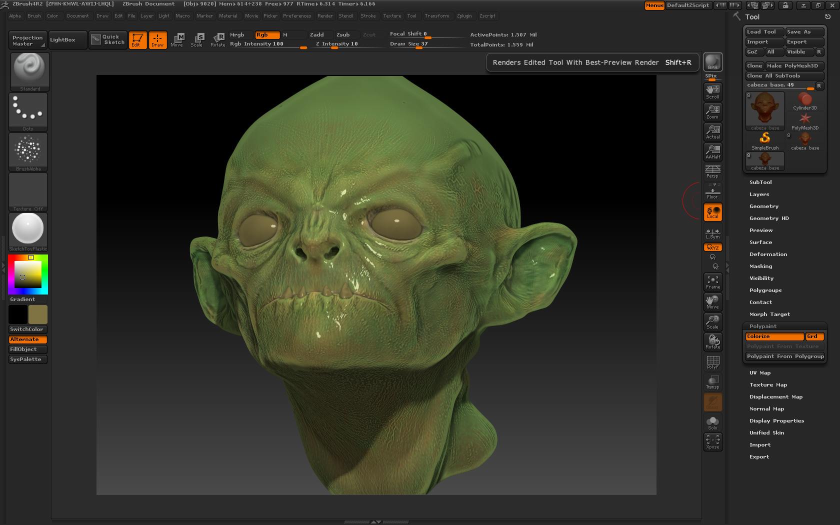 3D Model of a Goblin made in Zbrush