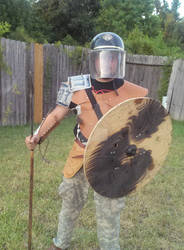 Post-apocalyptic armor w/ Spear and Wooden Shield