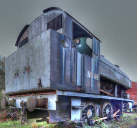 Panorama rear side of the dead engine