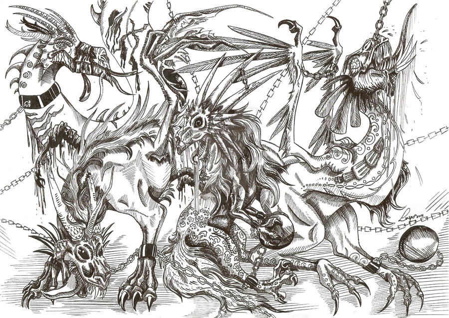 Dragon Inprisoned dragon prison 1 by LupusShetani on DeviantArt