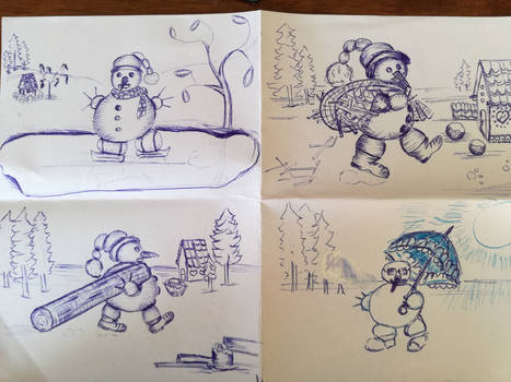 snowman Christmas cards