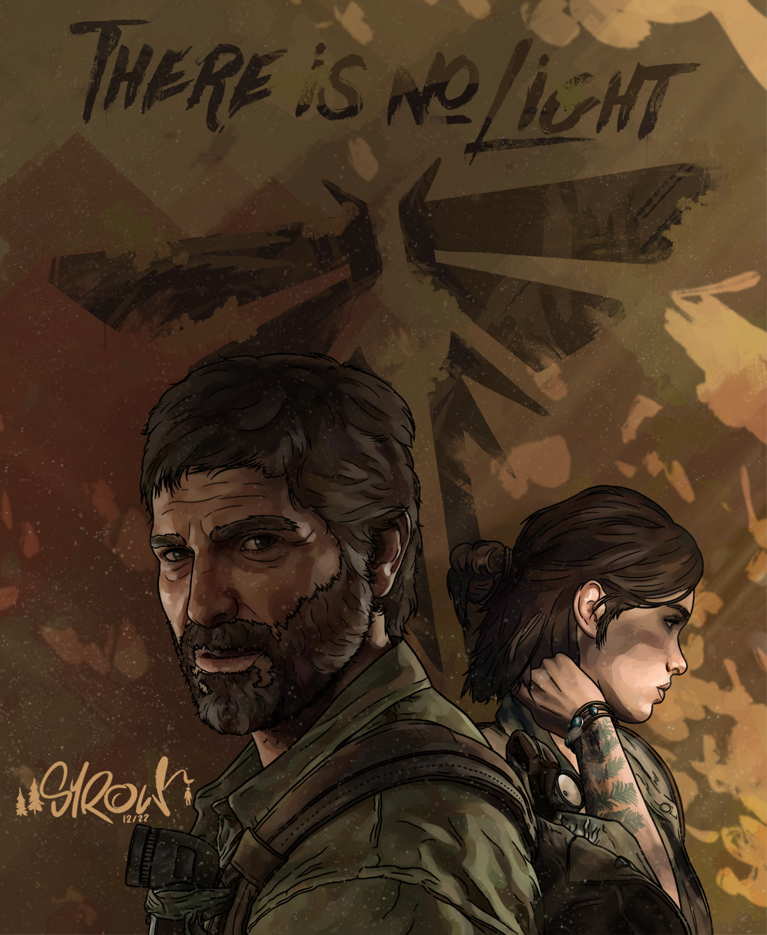 The last of us - Joel and Ellie, there is no light by SyrowArt on