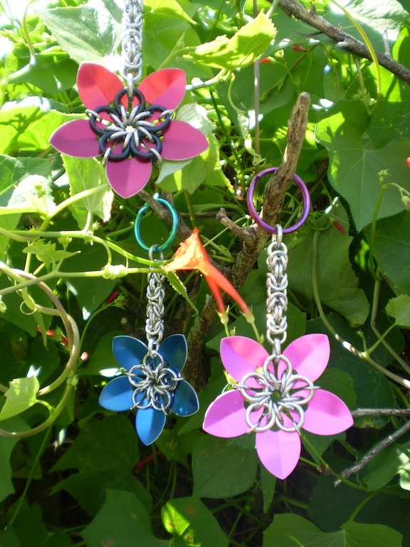 Scale Flower Keychains