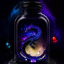 Captured Magical Dragon Inside A Bottle