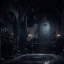 Haunted House Dark Interior Scene - Stock