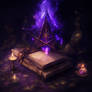 Wiccan Book and Candles - Background Stock