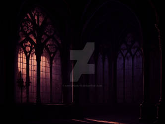 Gothic Windows Scenery Background Stock 002