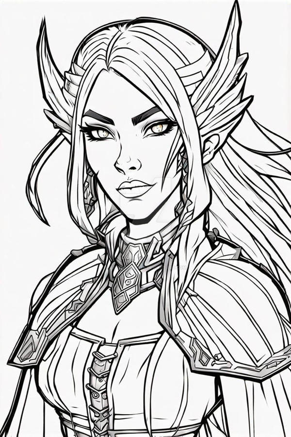 Elf Base Outline (P2u) Elf Beauty Lineart Base ColoringPage 003 by AiWitchCrafts on ...