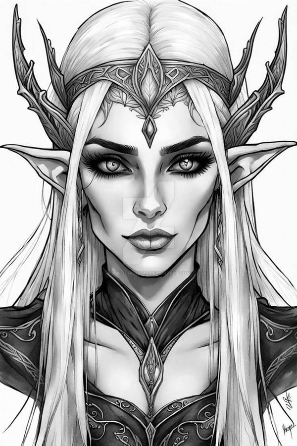 Elf Base Outline (P2u) Elf Beauty Lineart Base ColoringPage 004 by AiWitchCrafts on ...