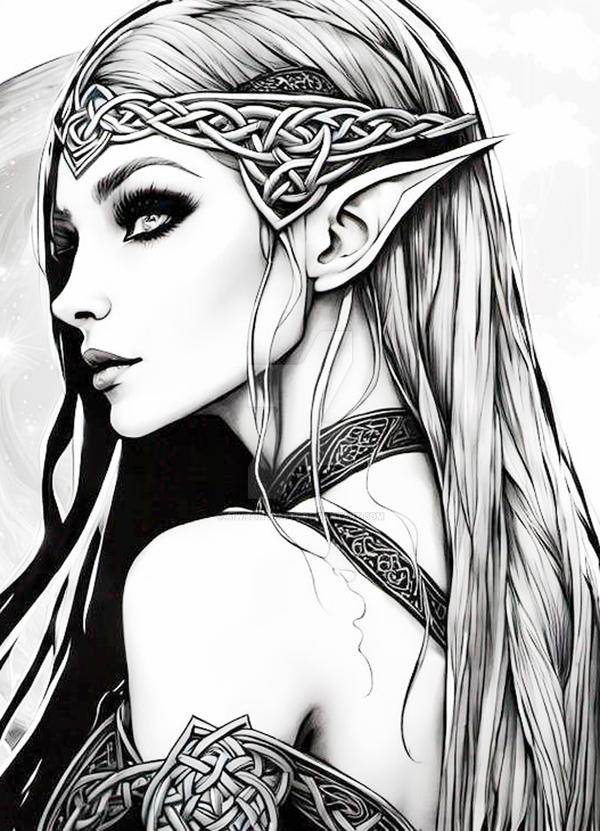 Elf Base Outline (P2u) Elf Beauty Lineart Base ColoringPage 007 by AiWitchCrafts on ...