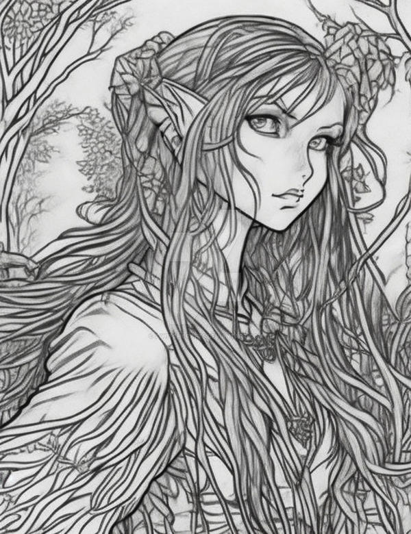 Elf Base Outline (P2u) Elf Beauty Lineart Base ColoringPage 014 by AiWitchCrafts on ...
