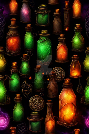 4k Celtic Bottles Fantasy Wallpaper