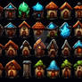 Small Houses Icons Set - Downloable Stock